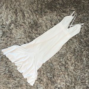Strappy White Mermaid Midi Dress